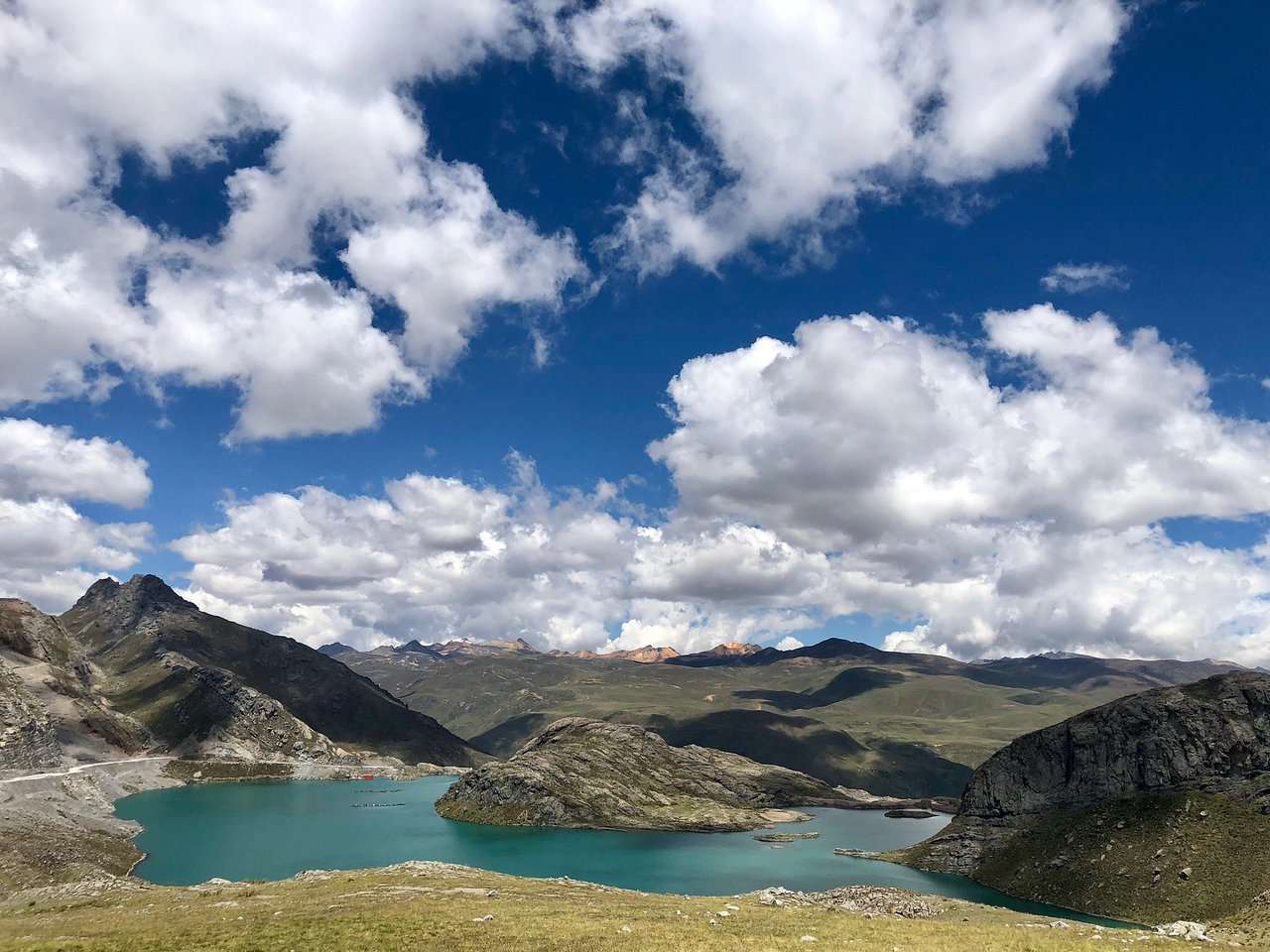 Scenic Andean mountains with lush green valleys